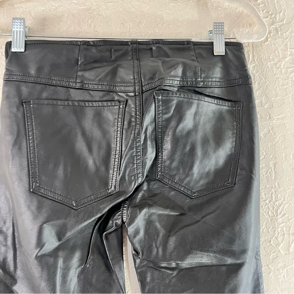 Free People Faux Leather Penny Pull On Flare Jeans in Black - Picture 9 of 12